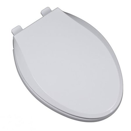 PLUMBING TECHNOLOGIES Plumbing Technologies 2F1E10-00 Heavy Duty Commercial Weight Slow Close Premium Plastic Elongated Toilet Seat; White 2F1E10-00